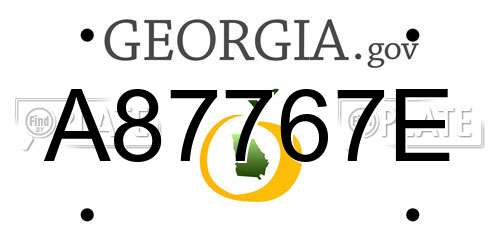 A87767E Georgia License Plate