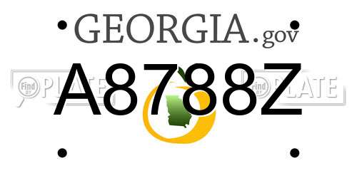 A8788Z Georgia License Plate