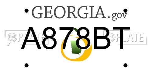 A878BT Georgia License Plate