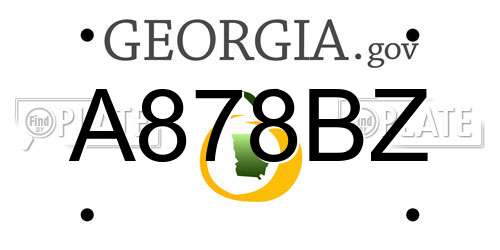 A878BZ Georgia License Plate