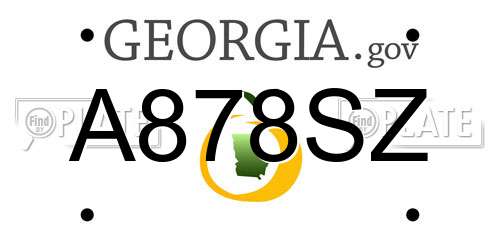 A878SZ Georgia License Plate