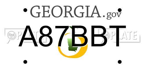 A87BBT Georgia License Plate