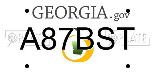 A87BST Georgia License Plate