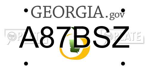 A87BSZ Georgia License Plate