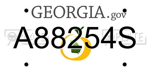 A88254S Georgia License Plate