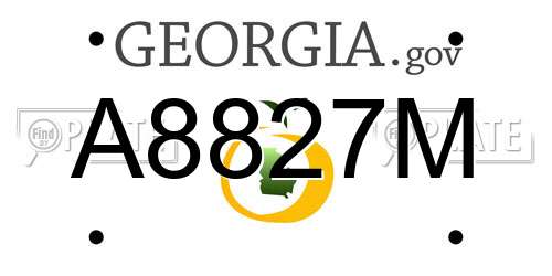 A8827M Georgia License Plate