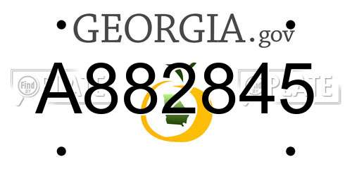 A882845 Georgia License Plate