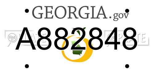 A882848 Georgia License Plate
