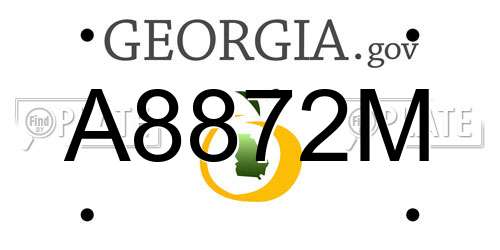 A8872M Georgia License Plate