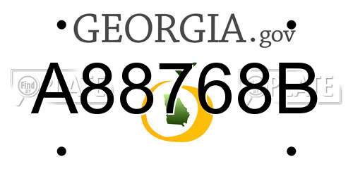 A88768B Georgia License Plate