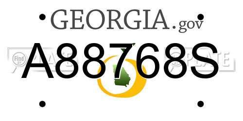 A88768S Georgia License Plate