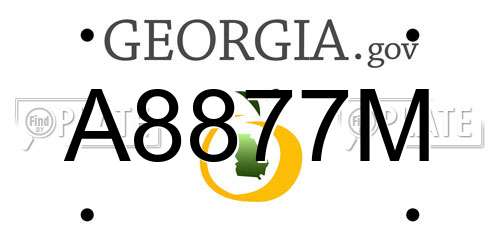 A8877M Georgia License Plate
