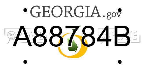 A88784B Georgia License Plate