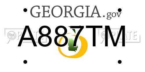 A887TM Georgia License Plate