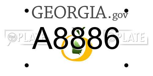A8886 Georgia License Plate