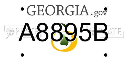 A8895B Georgia License Plate