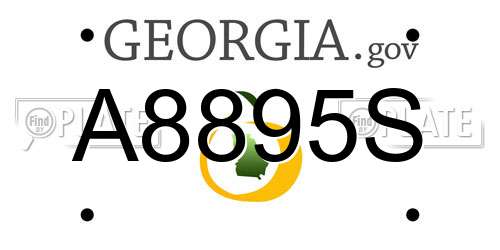 A8895S Georgia License Plate