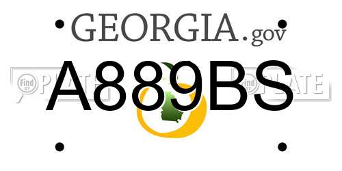 A889BS Georgia License Plate