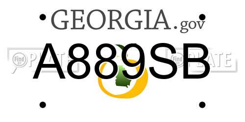 A889SB Georgia License Plate