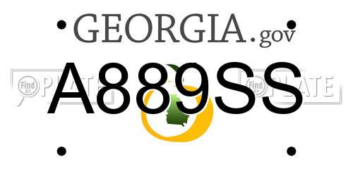 A889SS Georgia License Plate