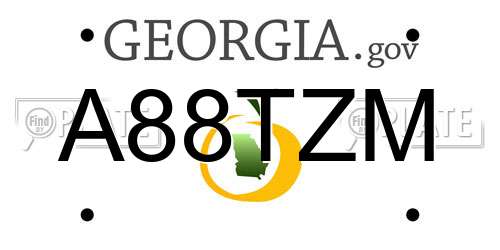 A88TZM Georgia License Plate
