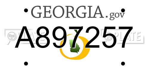 A897257 Georgia License Plate