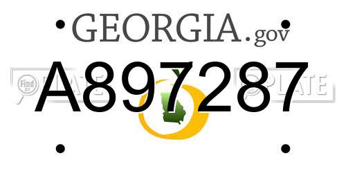 A897287 Georgia License Plate