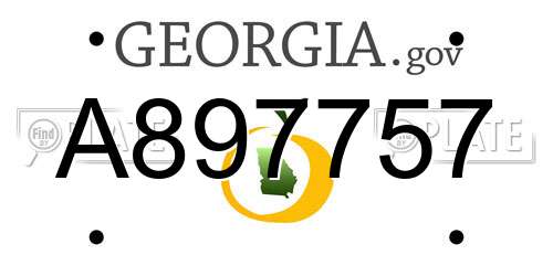 A897757 Georgia License Plate