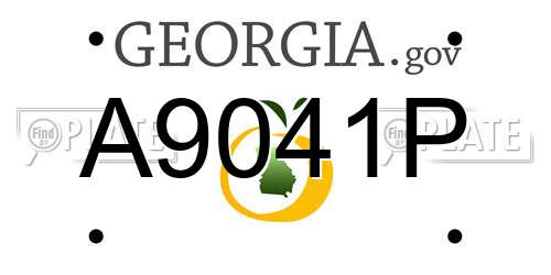 A9041P Georgia License Plate