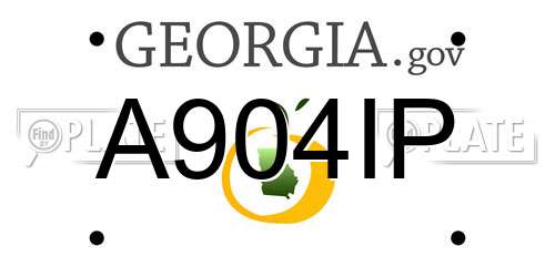 A904IP Georgia License Plate