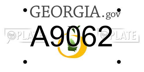 A9062 Georgia License Plate