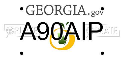 A90AIP Georgia License Plate