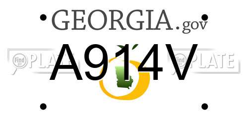 A914V Georgia License Plate