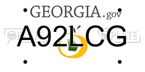 A92LCG Georgia License Plate