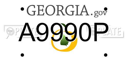 A9990P Georgia License Plate
