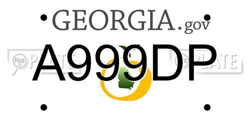 A999DP Georgia License Plate