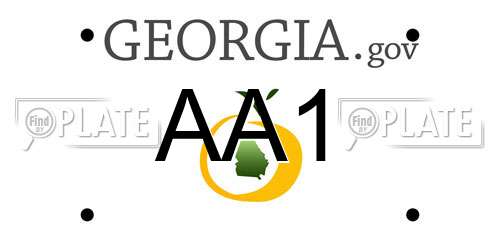 AA1 Georgia License Plate