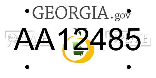 AA12485 Georgia License Plate