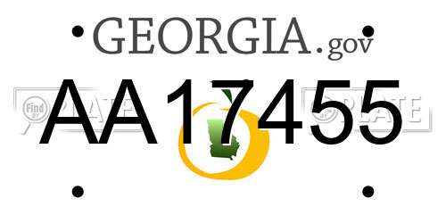 AA17455 Georgia License Plate