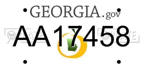 AA17458 Georgia License Plate