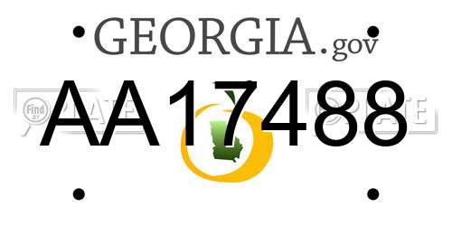 AA17488 Georgia License Plate