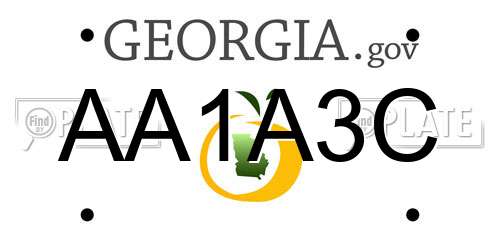 AA1A3C Georgia License Plate