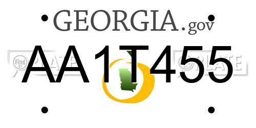 AA1T455 Georgia License Plate