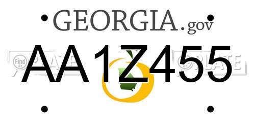AA1Z455 Georgia License Plate