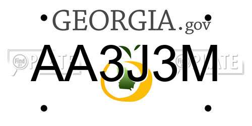 AA3J3M Georgia License Plate