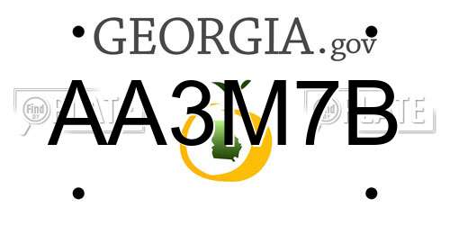 AA3M7B Georgia License Plate