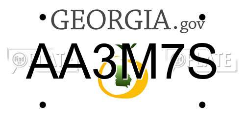 AA3M7S Georgia License Plate