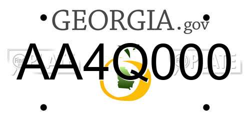 AA4Q000 Georgia License Plate