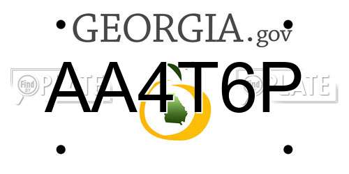AA4T6P Georgia License Plate