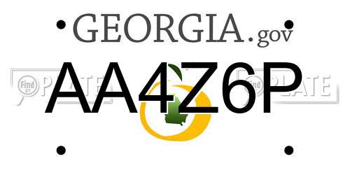 AA4Z6P Georgia License Plate